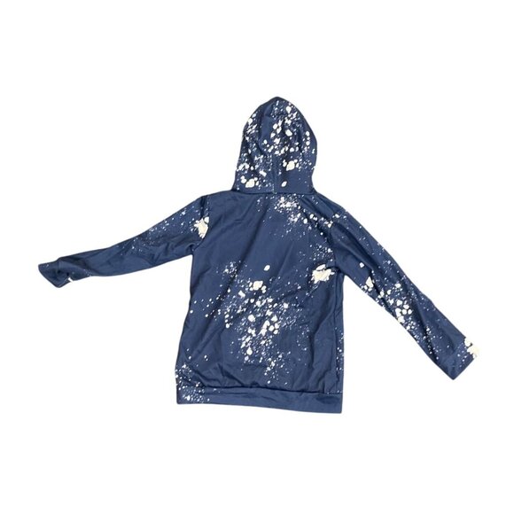 Mini Graphic Hoodie Navy Blue Splatter Print Kids Size 8/9 Casual Long Sleeve Wi - Picture 3 of 3